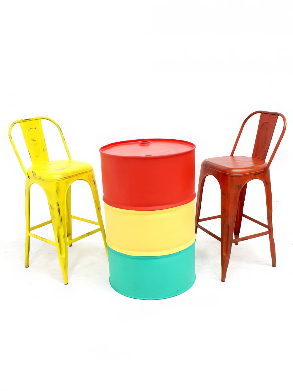 CAR19_Steel_Drum_SN2079_Coloured_Wooden_Bar_Stools_SB2076_Distressed_Metal_Bar_Chairs_event_prop_hire_0005_DD877_optimised.jpg