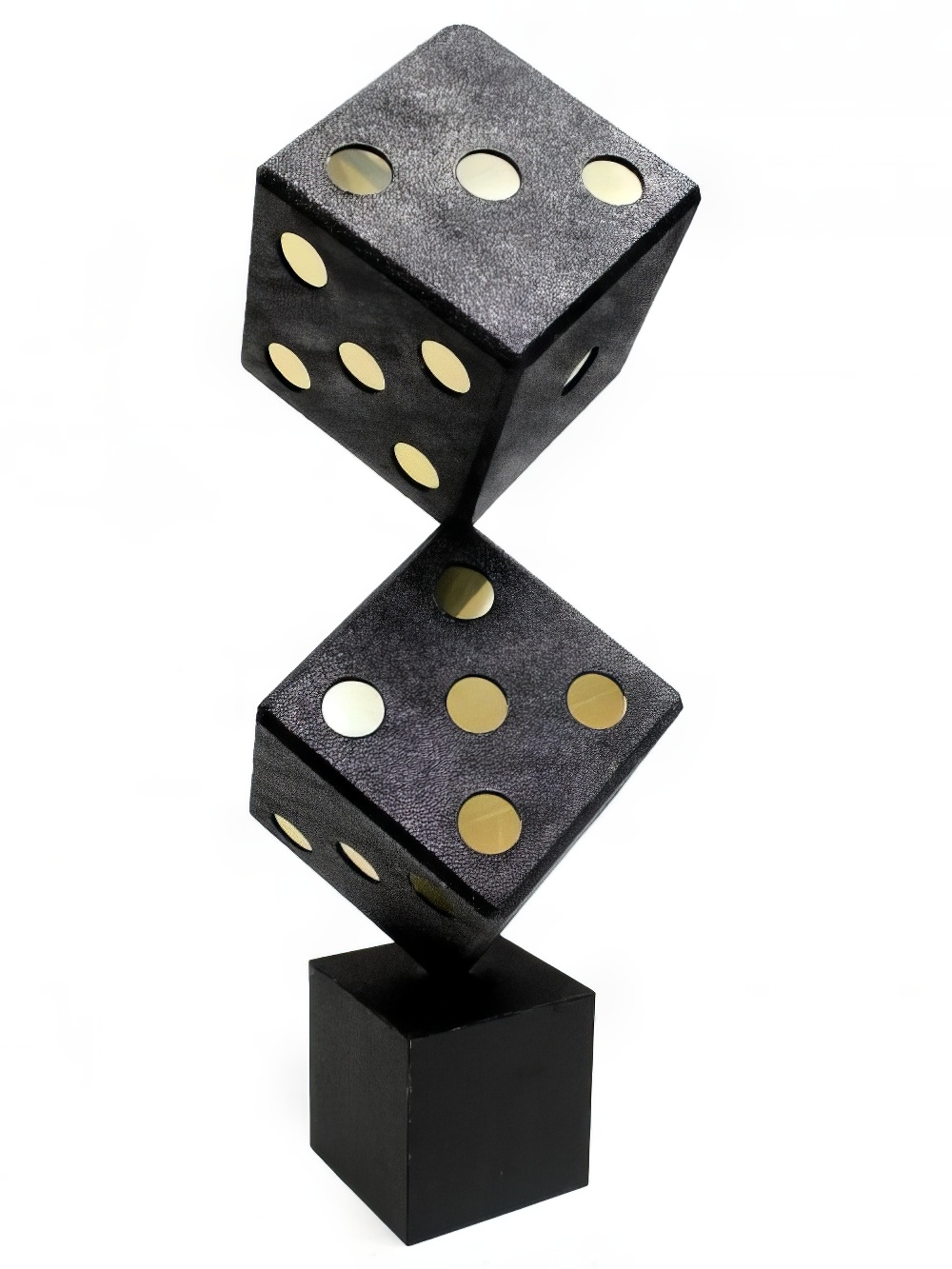 CSO20_stacking_black_dice_with_reflective_gold_spots_event_prop_hire.jpg