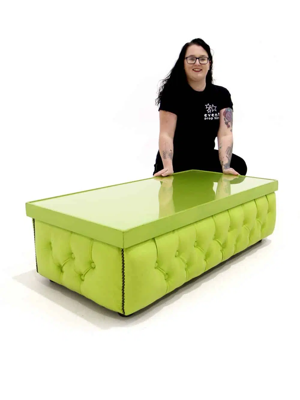 FUR383_Lime Green Buttoned Coffee Table_192