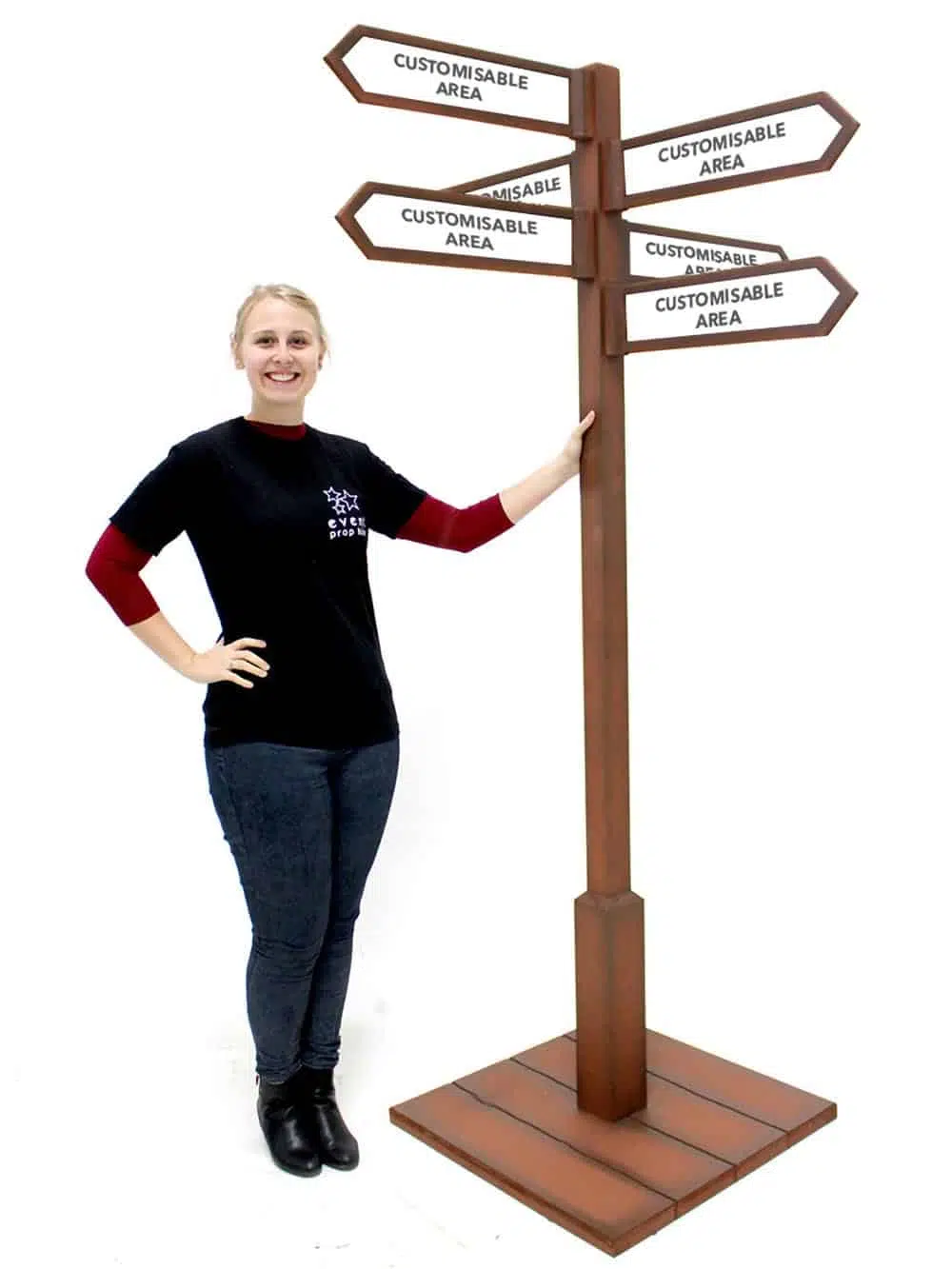 SN1657 - Multi Directional Rustic Sign Post - 6 Signs copy