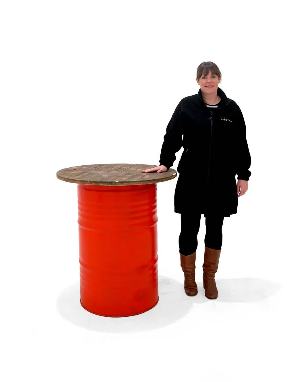 SN1981 _Steel Drum Poseur Table - Wooden Top - Red_event_prop_hire_EPH_Creative_441 _optimised