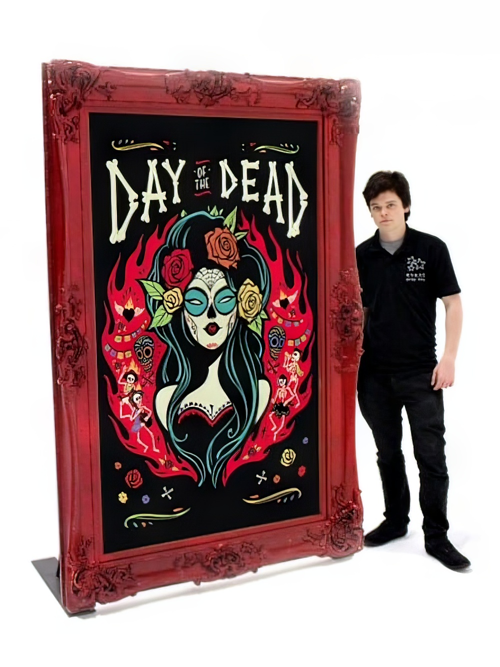 SN3926_Large_Red_Frame_with_Day_of_the_Dead_Insert_1event_prop_hire