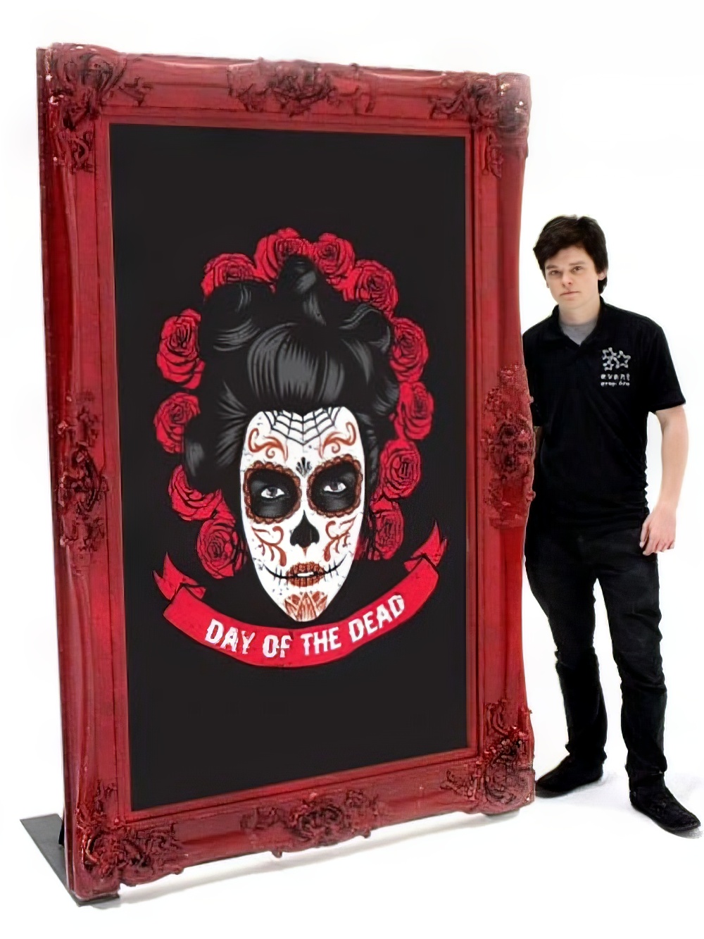 SN3929_Large_Red_Frame_with_Day_of_the_Dead_Insert_2event_prop_hire_