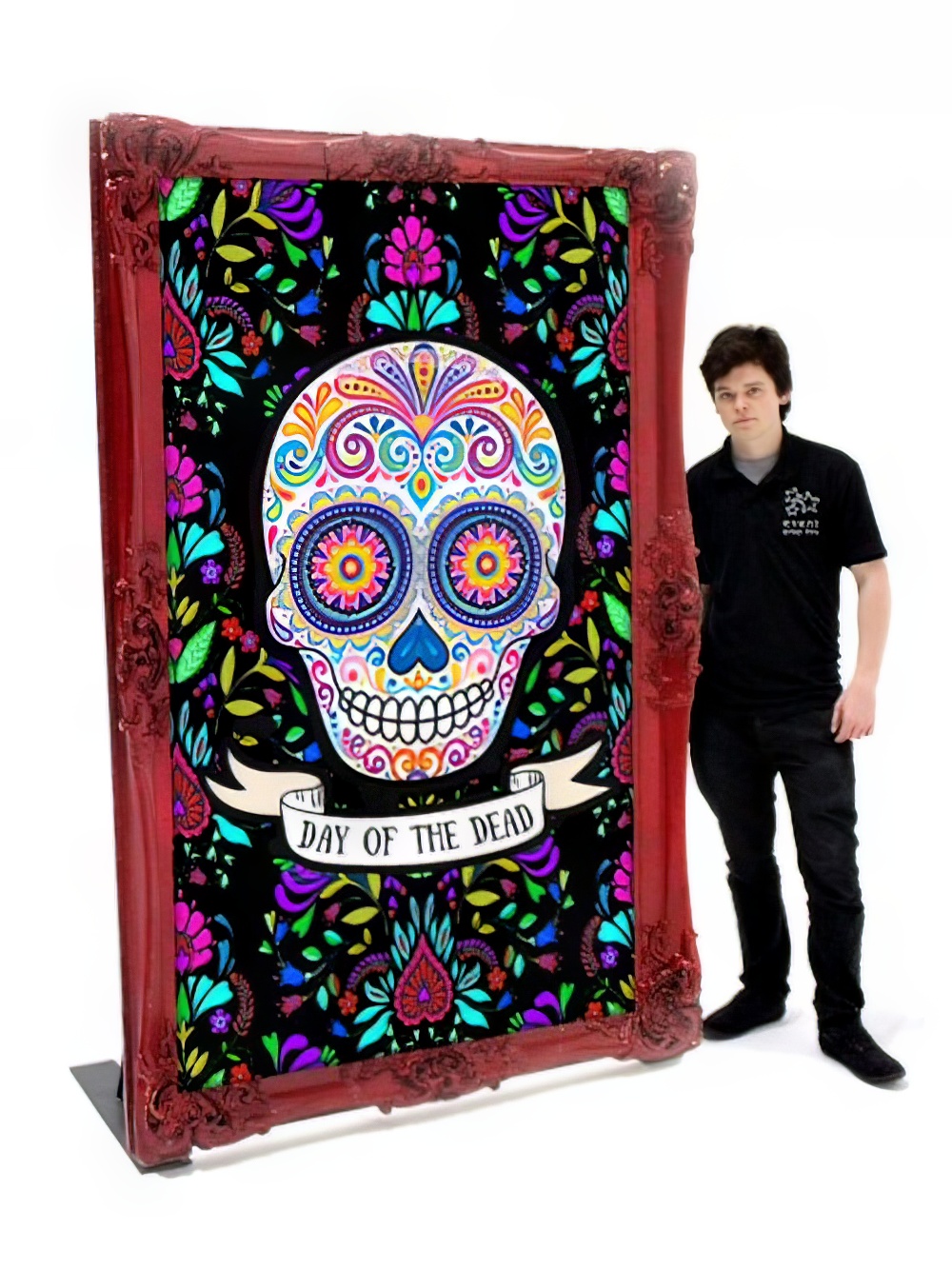 SN3938_Large_red_frame_with_day_of_the_dead_insert_3event_prop_hire_