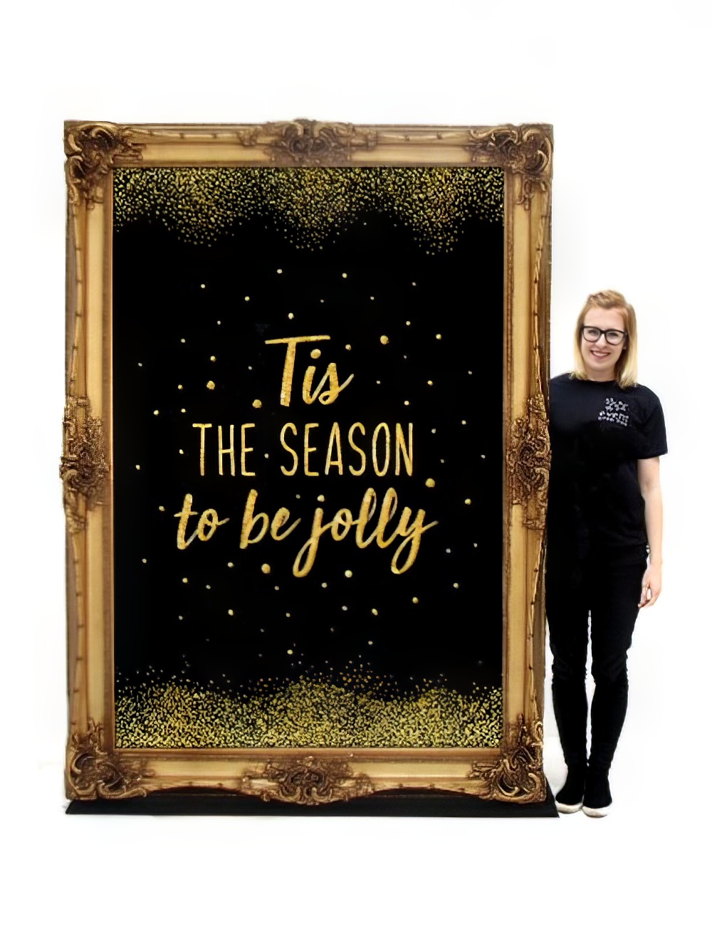 SN4145_Giant_Framed_Sign_with_Christmas_Saying_2_Goldevent_prop_hire_004