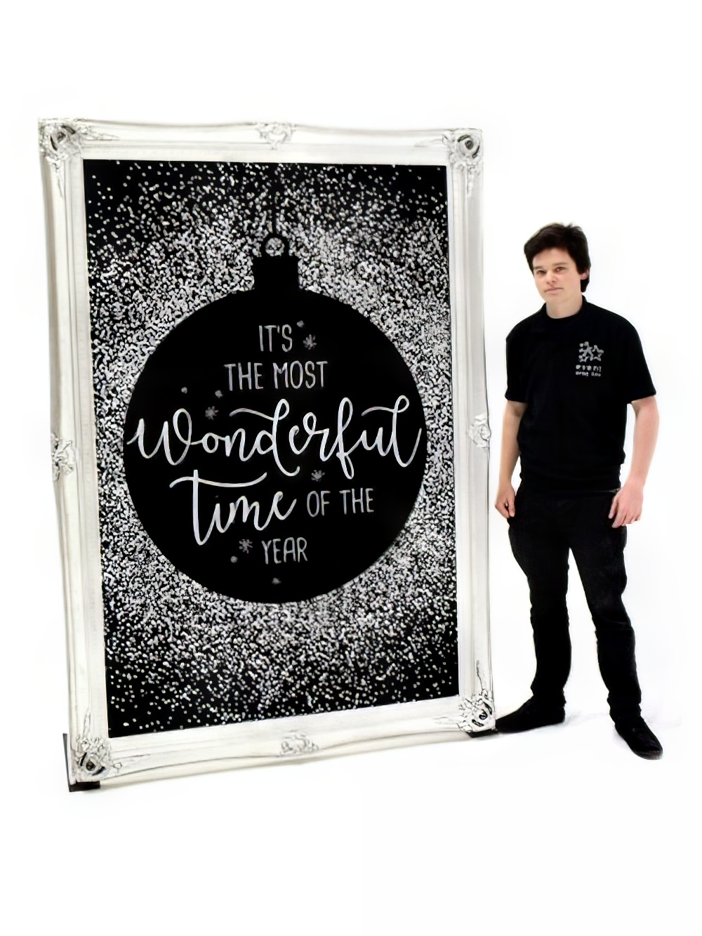 SN4147_Giant_Framed_Sign_with_Christmas_Saying_1_Silverevent_prop_hire_009