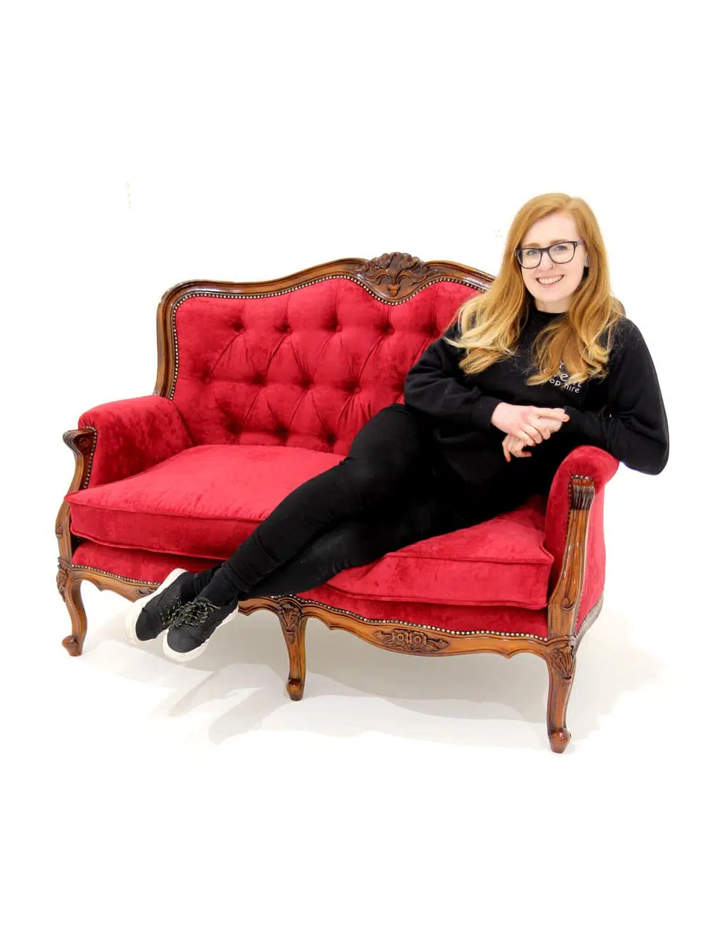 SN4233 French Style Period Sofa - 2 seater (brown edge) _event_prop_hire_009