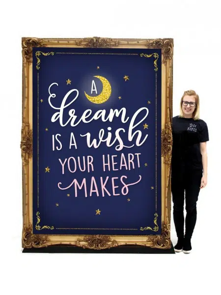 SN4700_Giant_Gold_Framed_Sign_with_Fairytale_Saying_1event_prop_hire_007