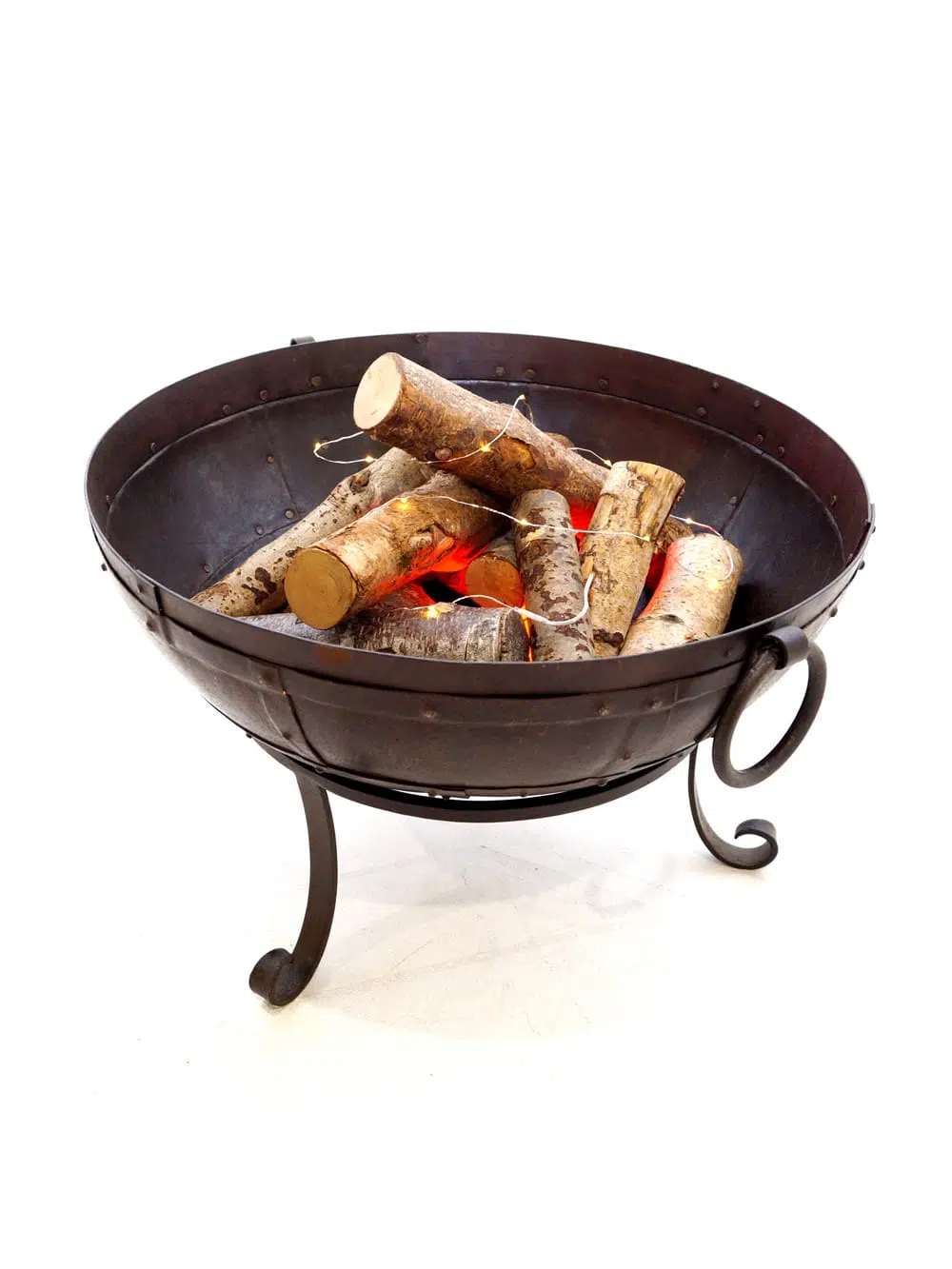 SN4767 Small Log Fire Pit (with stand and fairy lights) _event_prop_hire_093
