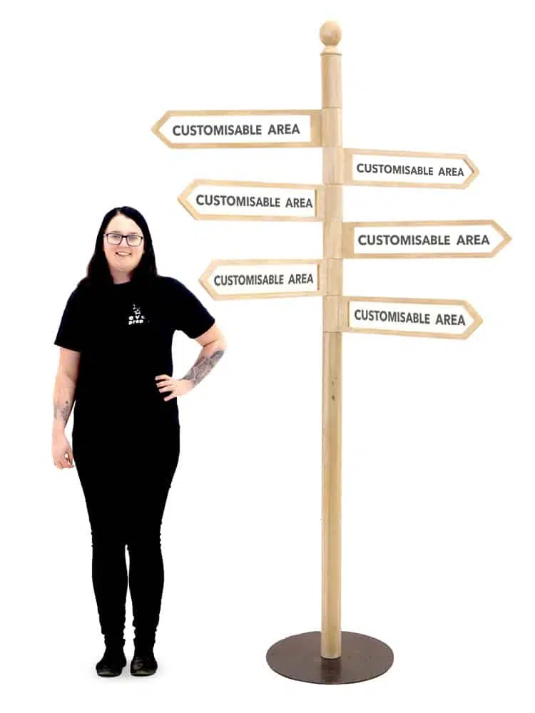 SN5625 Whitewashed Multi Directional Sign Post x6 _event_prop_hire