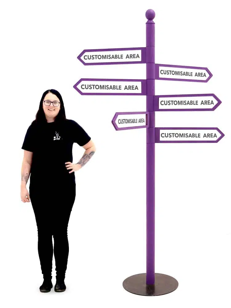 SN5693 Purple Multi Directional Sign Post x2 _event_prop_hire