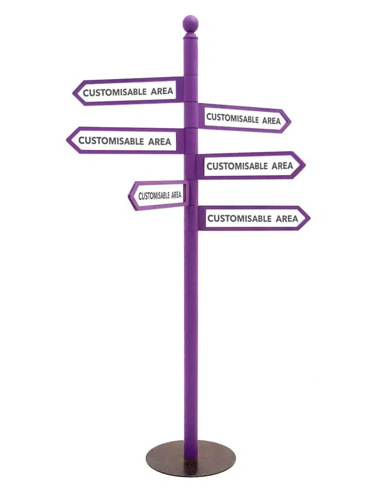 SN5693 Purple Multi Directional Sign Post x2 _event_prop_hire_195_High Res