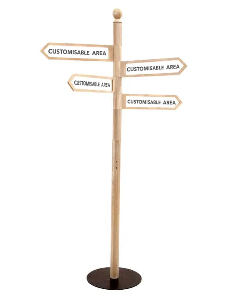 SN5875 Whitewashed Multi Directional Sign Post x4 _event_prop_hire_187_High Res