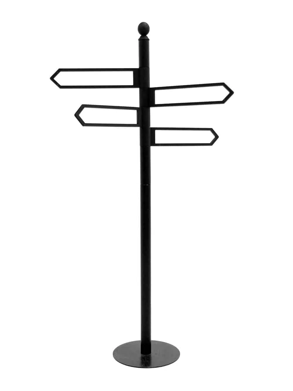 SN5877 Black Multi Directional Sign Post x4 _event_prop_hire_209_High Res