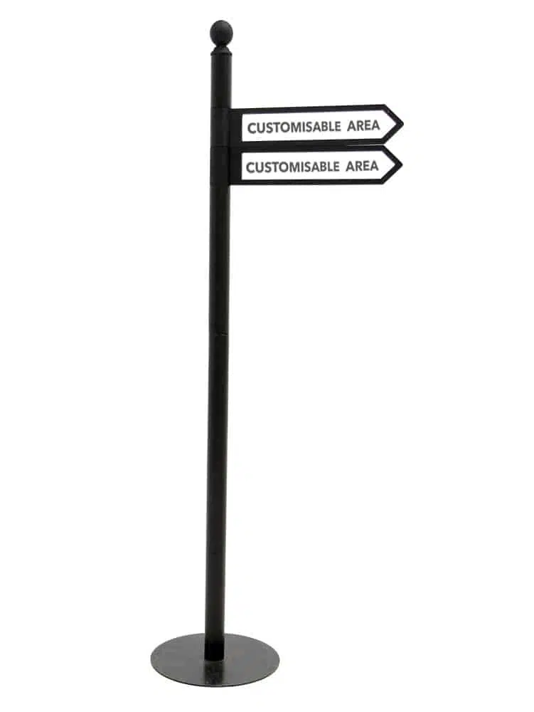 SN5878 Black Multi Directional Sign Post x2 _event_prop_hire_206_High Res