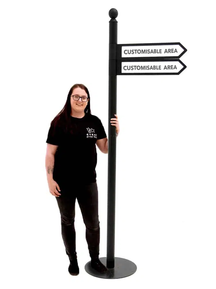 SN5878 - Black Multi Directional Sign Post x2