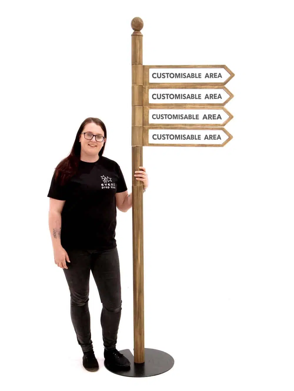 SN5879 Rustic Multi Directional Sign Post x4 _event_prop_hire_152_High Res
