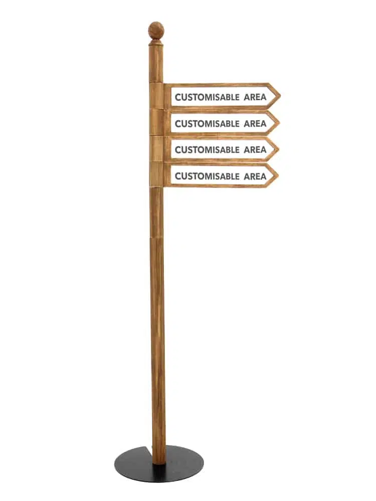 SN5879 Rustic Multi Directional Sign Post x4 _event_prop_hire_153_High Res
