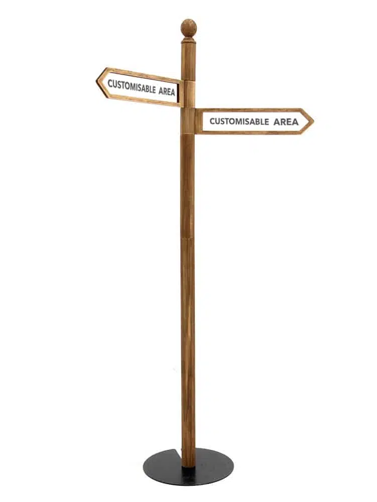 SN5880 Rustic Multi Directional Sign Post x2 _event_prop_hire_156_High Res