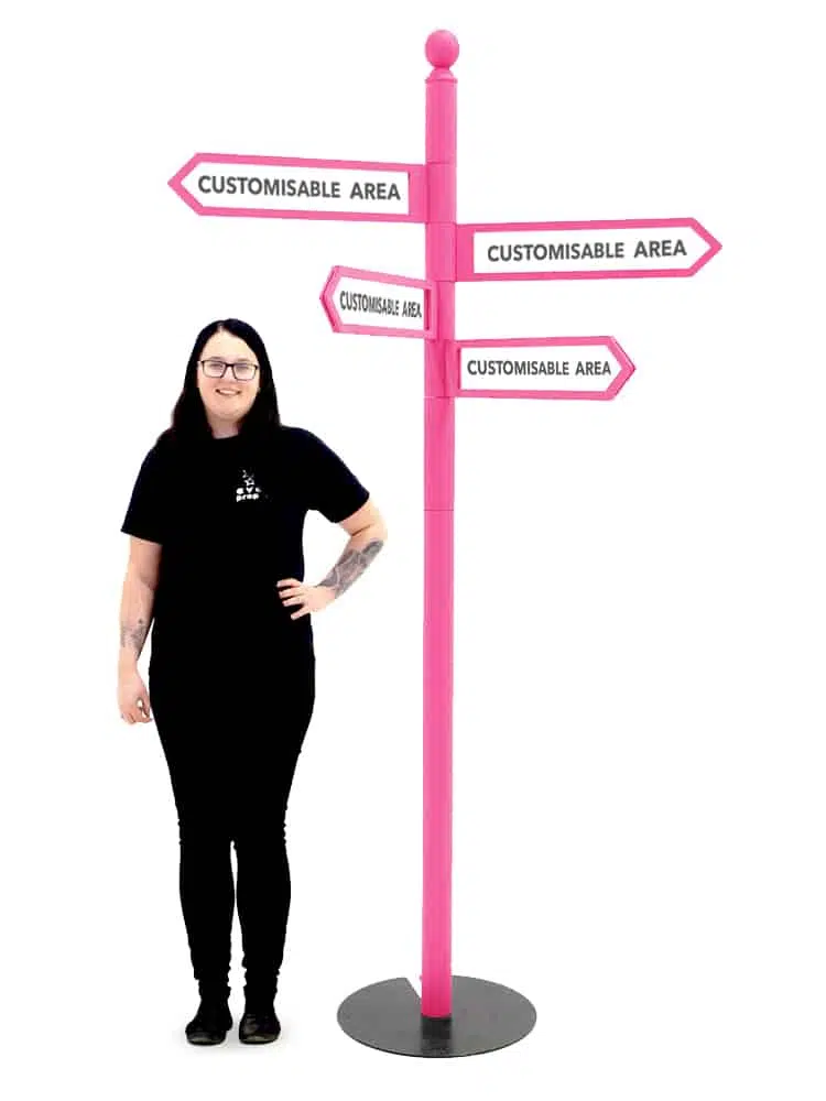 SN5883 Pink Multi Directional Sign Post x4 _event_prop_hire