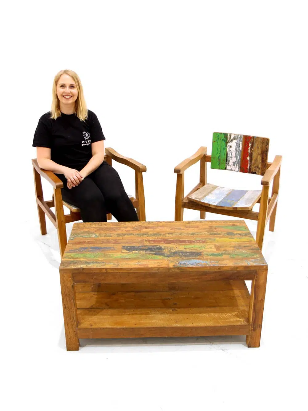 SN6044_SN2030_Reclaimed Wooden Coffee Table #2 ( Reclaimed Coloured Wooden Armchair_068