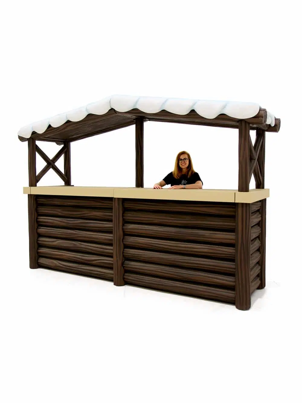 SN5780_Dark Wood Modular Log Bar with Roof & Snow_199