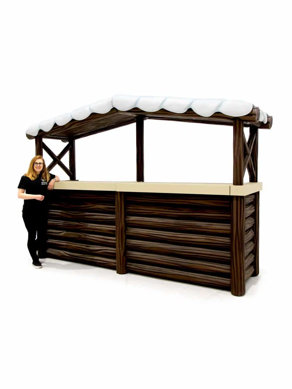 SN5780_Dark Wood Modular Log Bar with Roof & Snow_200
