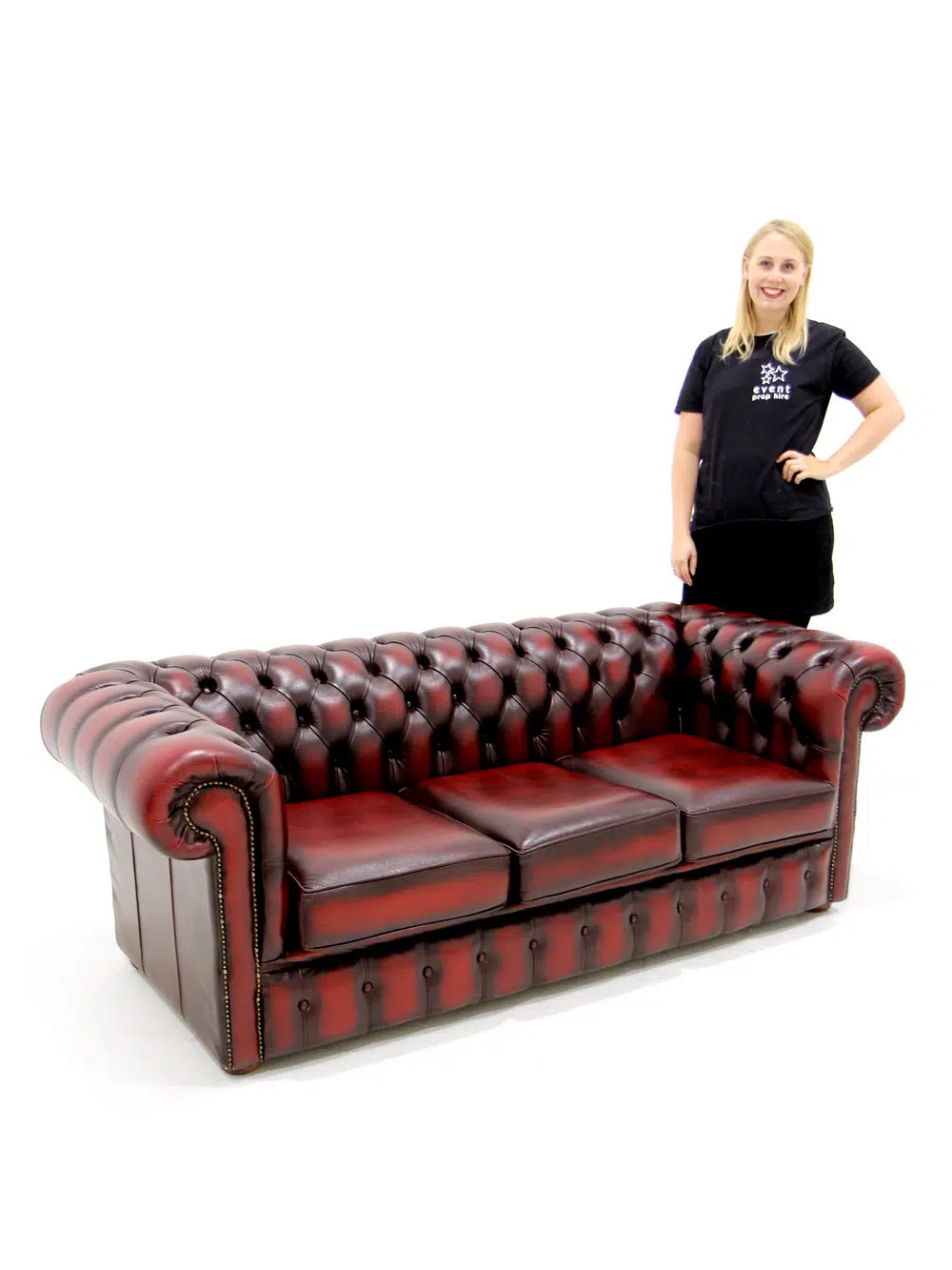 SN1689_Antique Oxblood Three Seater Chesterfield_