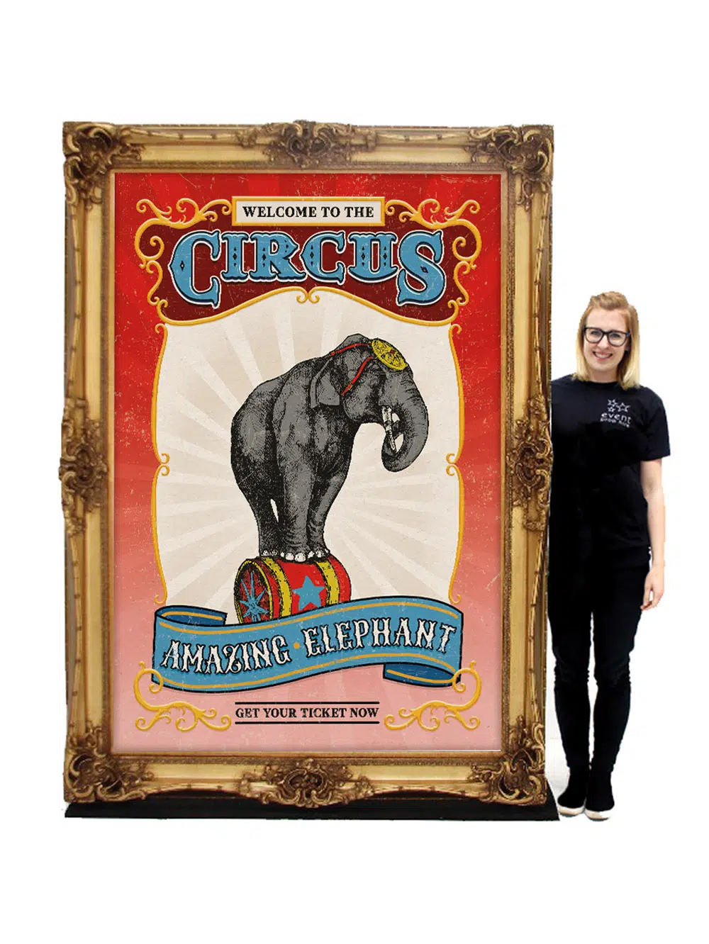 SN6648_Giant Framed Sign with Elephant Circus Print_182