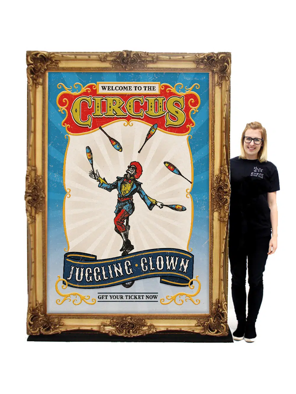 SN6649_Giant Framed Sign with Juggler Circus Print_185