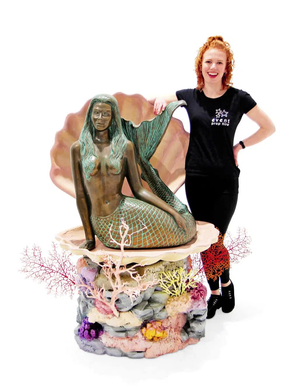 SN7831_ Large Clam Shell Coral Plinth with Mermaid_event_prop_hire1009_optimised