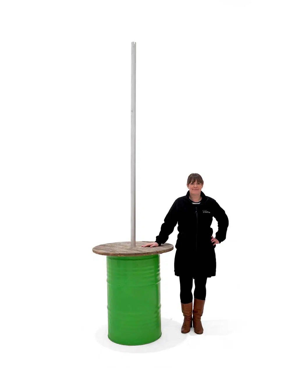 SN5954 _Steel Drum Poseur Table Bunting Unit - Green - 3m Pole_event_prop_hire_EPH_Creative_663 _optimised