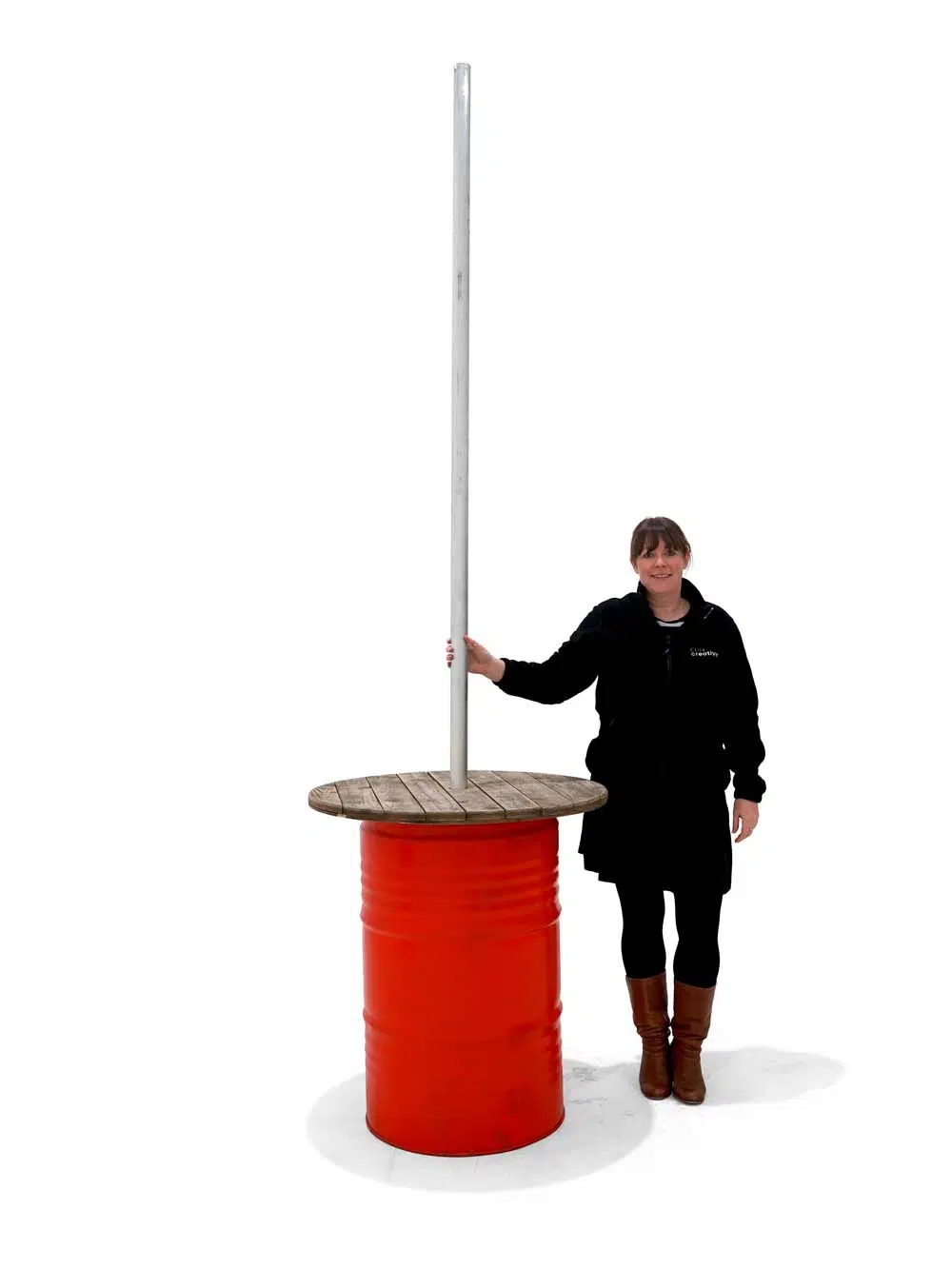 SN5955 _Steel Drum Poseur Table Bunting Unit - Red - 3m Pole_event_prop_hire_EPH_Creative_666 _optimised
