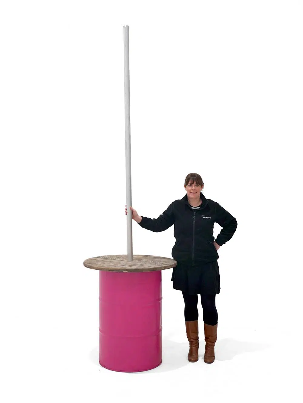 SN5958 _Steel Drum Poseur Table Bunting Unit - Pink - 3m Pole_event_prop_hire_EPH_Creative_684 _optimised