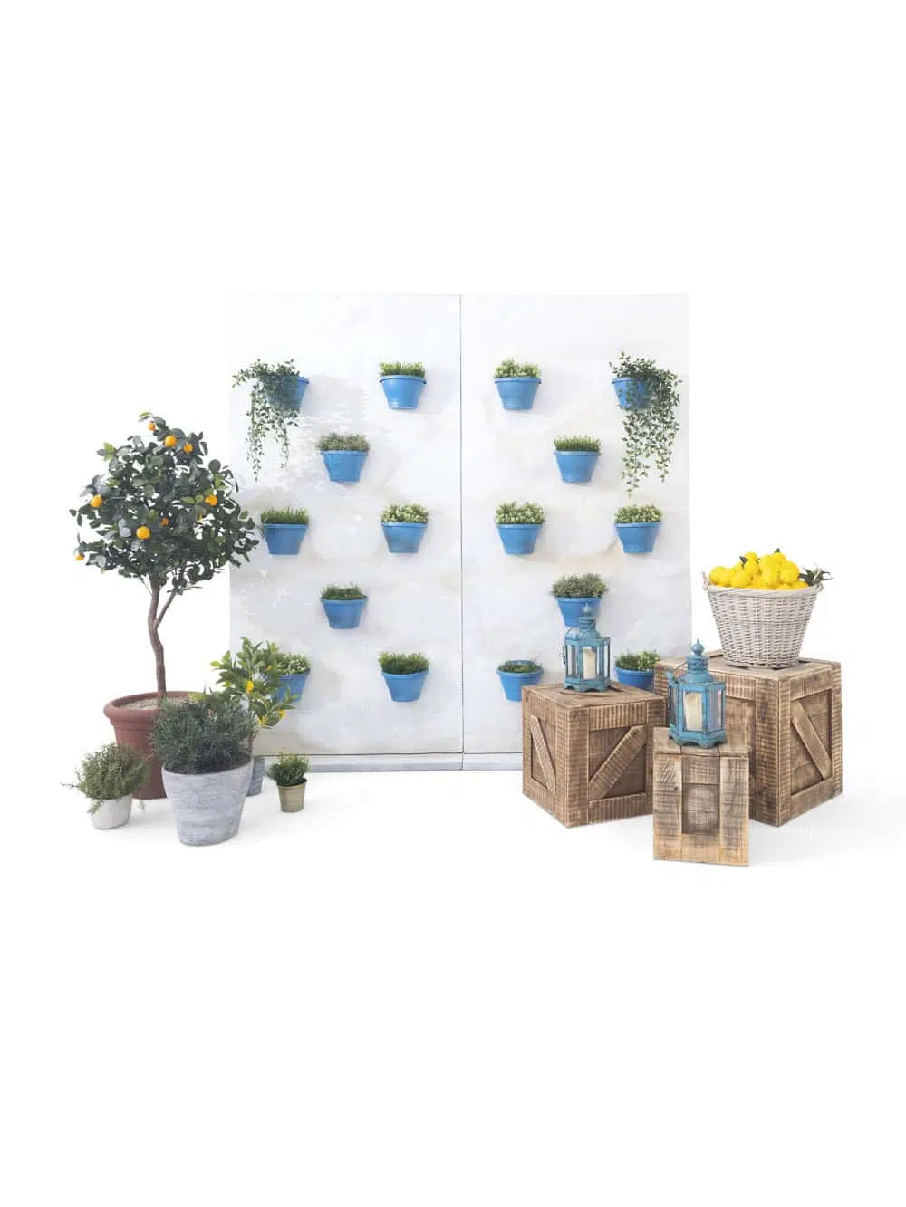 SN8098_Mediterranean Panel Wall with Pots and Additional Kit_event_prop_hire1016_optimised