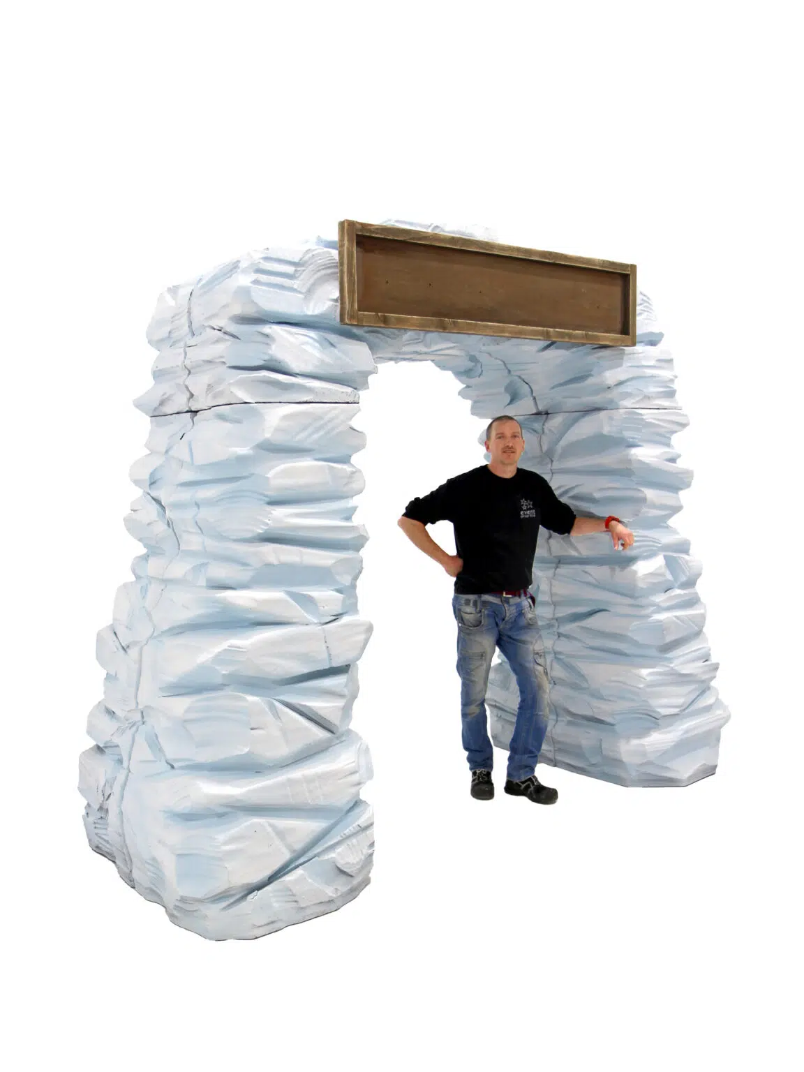 SN7029 _Ice Rock Entranceway - Full_ Double Sided with SINGLE Customisable Sign (Artwork provided)_event_prop_hire1015 copy