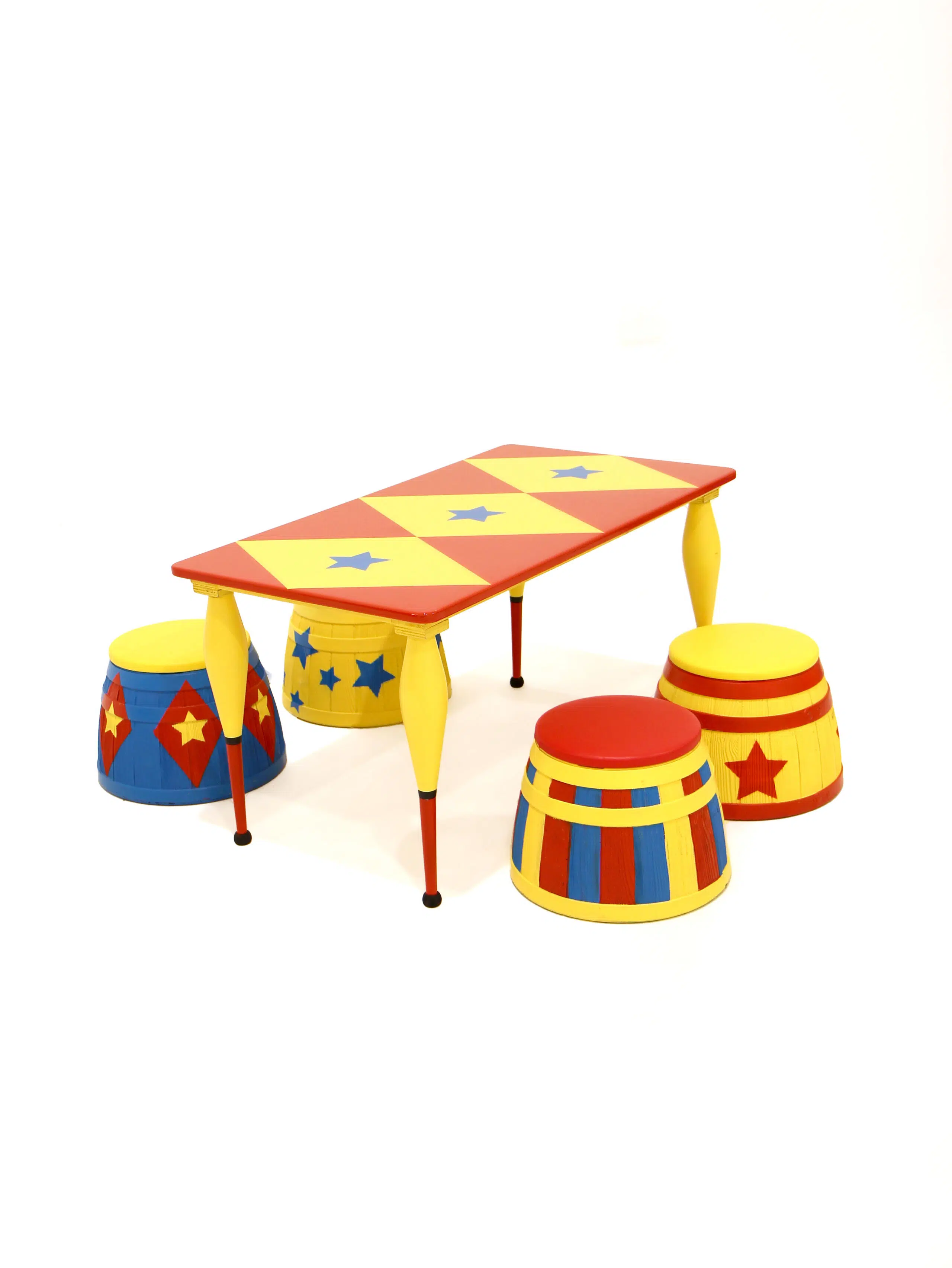 SN8382_SN7992_Children_s Circus Stool and Circus-Themed Children_s Red and Yellow Diamond Star Table_eph_creative_event_prop_hire_0299 copy
