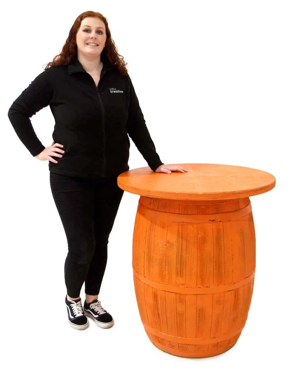SN9694_Coloured Rustic Barrel Poseur Table (Orange)_event_prop_hire_EPH_Creative_4_optimised