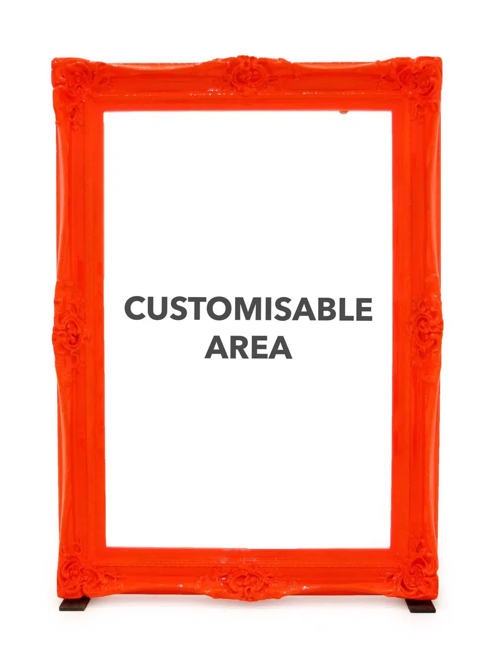 SN10420_Customised Giant Neon Orange Frame_event_prop_hire_EPH_Creative_4_optimised