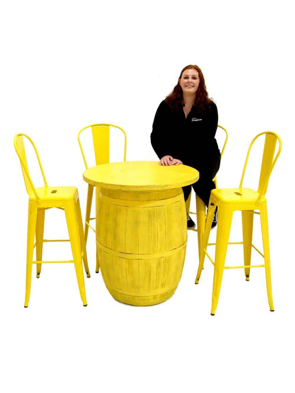 SN10553_Coloured Rustic Barrel Poseur Table + Metal Stools (Yellow)_event_prop_hire_EPH_Creative_8_optimised