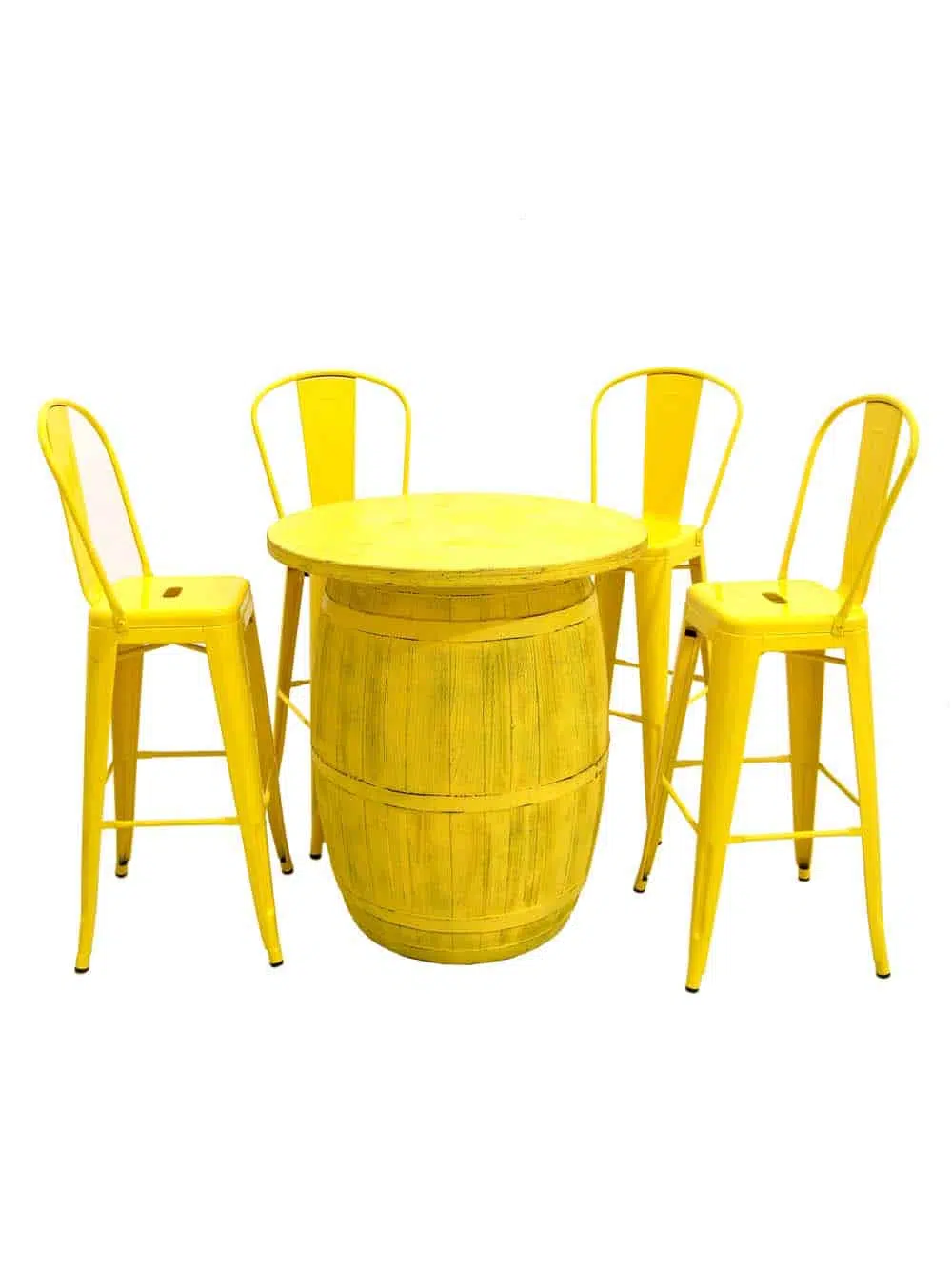SN10553_Coloured Rustic Barrel Poseur Table + Metal Stools (Yellow)_event_prop_hire_EPH_Creative_9_optimised