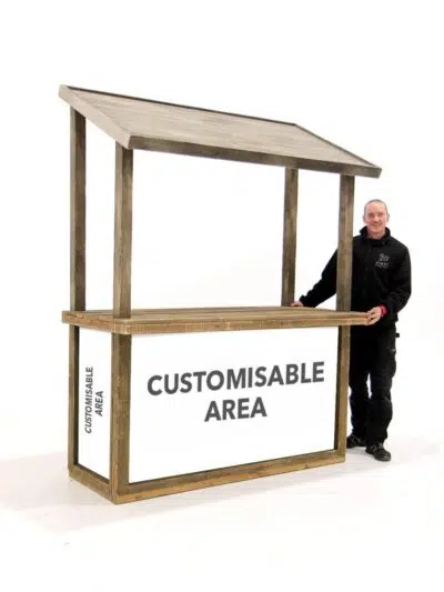 Customised Food Stall with Roof - Custom print on front and sides