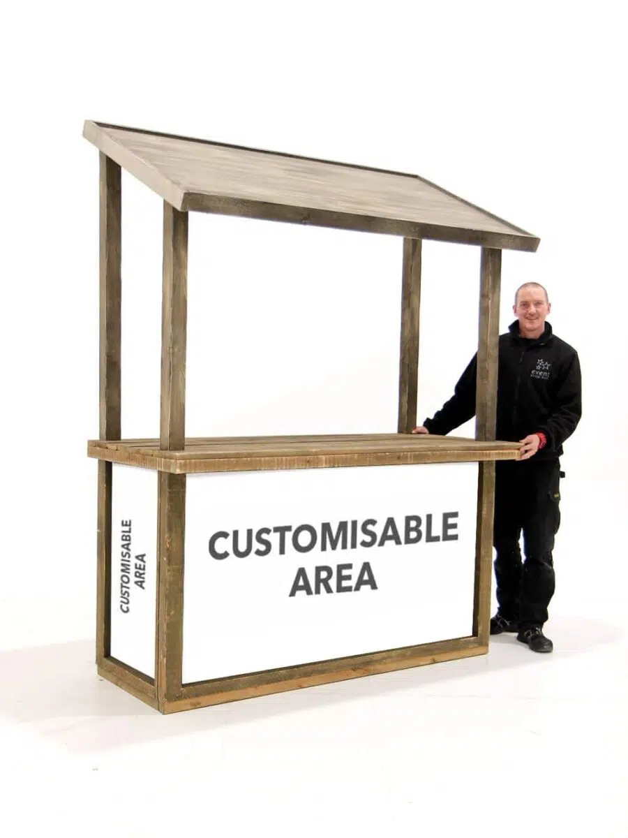 Customised Food Stall with Roof - Custom print on front and sides