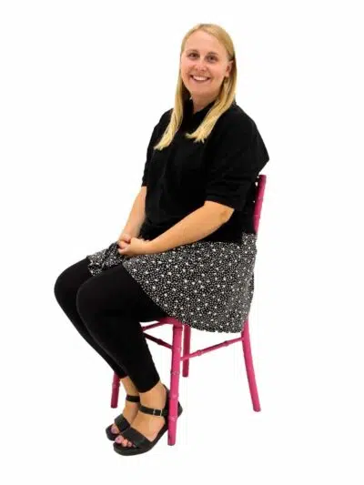 Chiavari Chair - Distressed Bright Pink + Linen Seat Pad