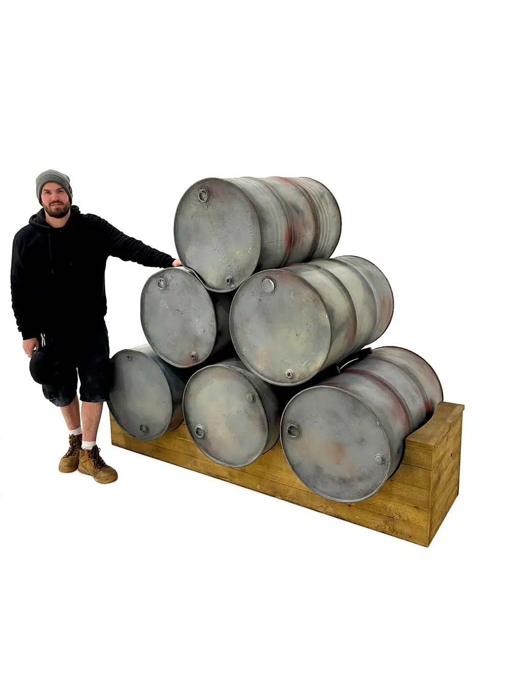 SN11052_Stacked 6 Oil Barrel Drum Wall Feature _event_prop_hire_EPH_Creative_016_optimised