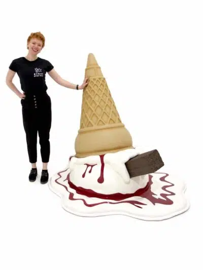 Large dropped Ice Cream - Vanilla & Raspberry