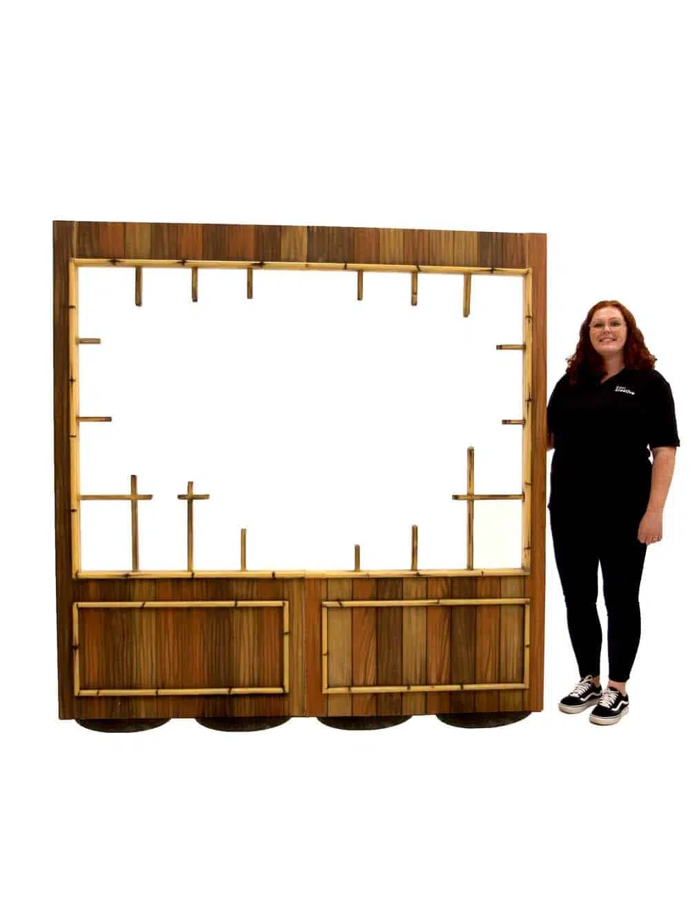 SN9004_Bamboo Effect Rustic Wall Panel & Broken Window Frame SET #1_event_prop_hire_EPH_Creative_1_optimised