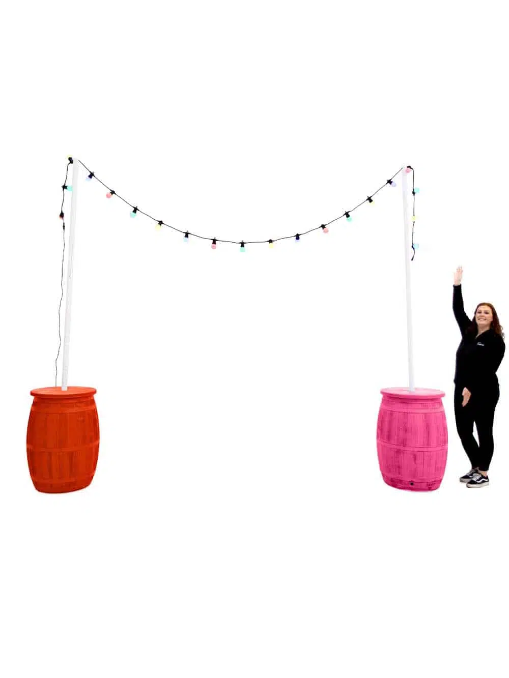 Coloured Rustic Barrel Bunting/Festoon Unit 3m (Red)