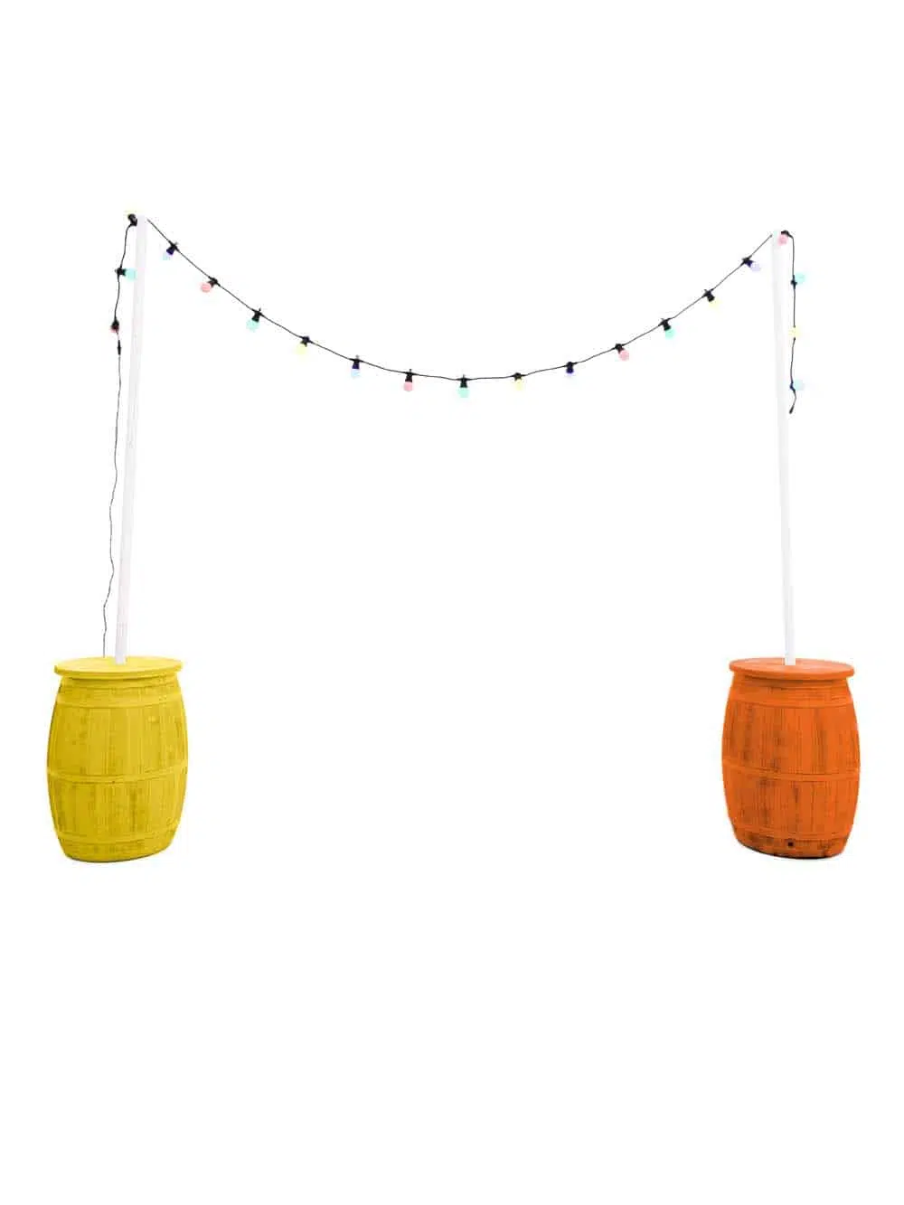 Coloured Rustic Barrel Bunting Festoon Unit 3m (Orange)
