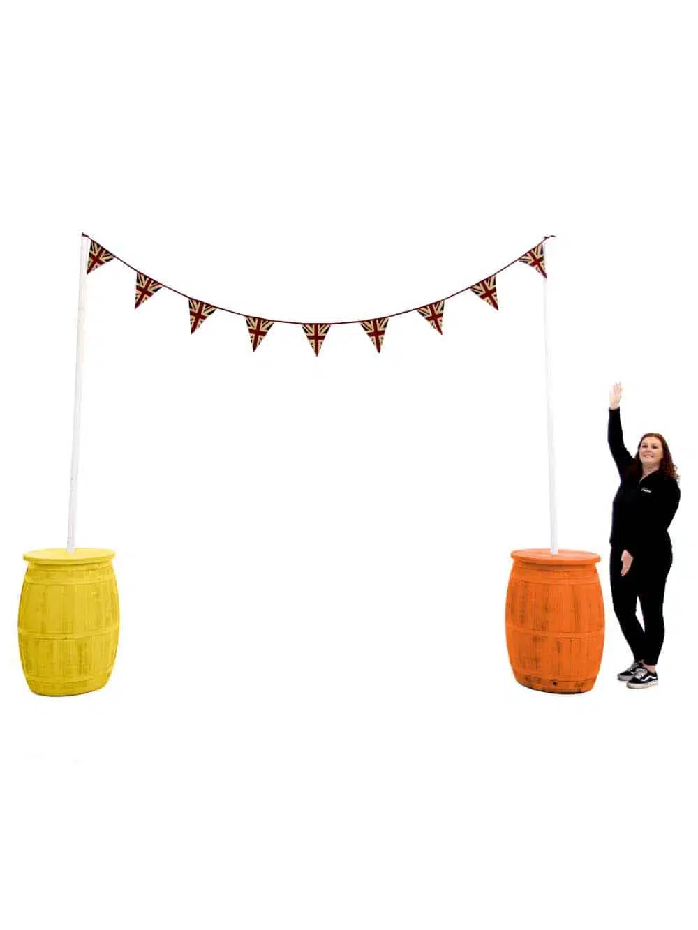 Coloured Rustic Barrel Bunting Festoon Unit 3m (Orange)